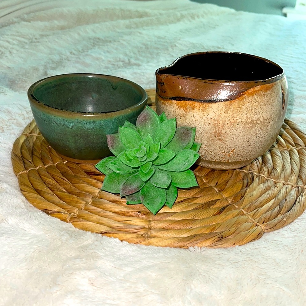 Two Studio Art Pottery Pieces.  Both signed